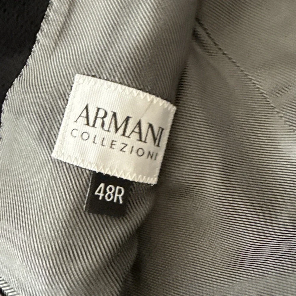 Armani Collezioni Velvet Blazer Men 48R Black Sport Coat Formal Evening Jacket